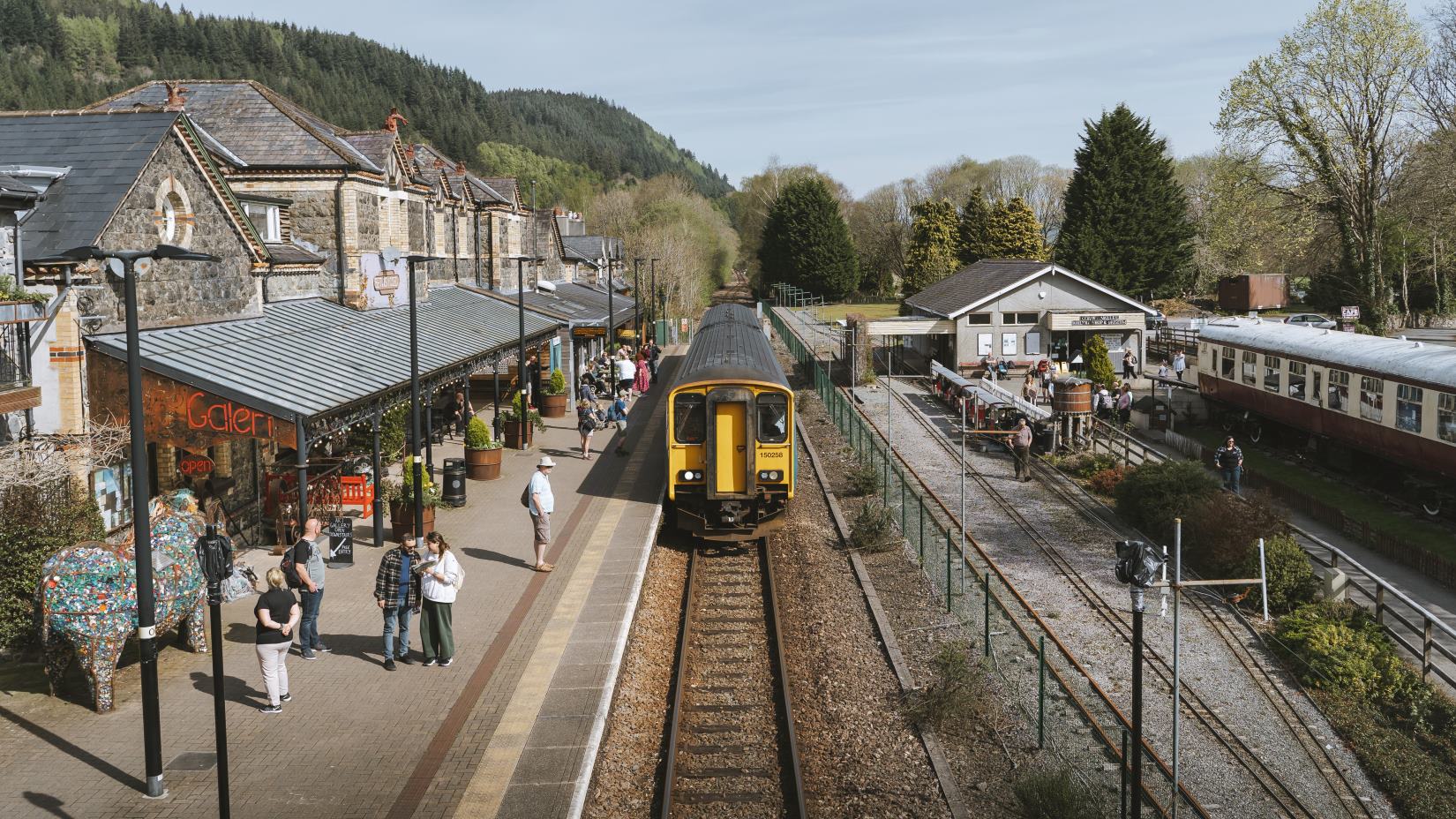 Train arriving at Betws y Coed station.