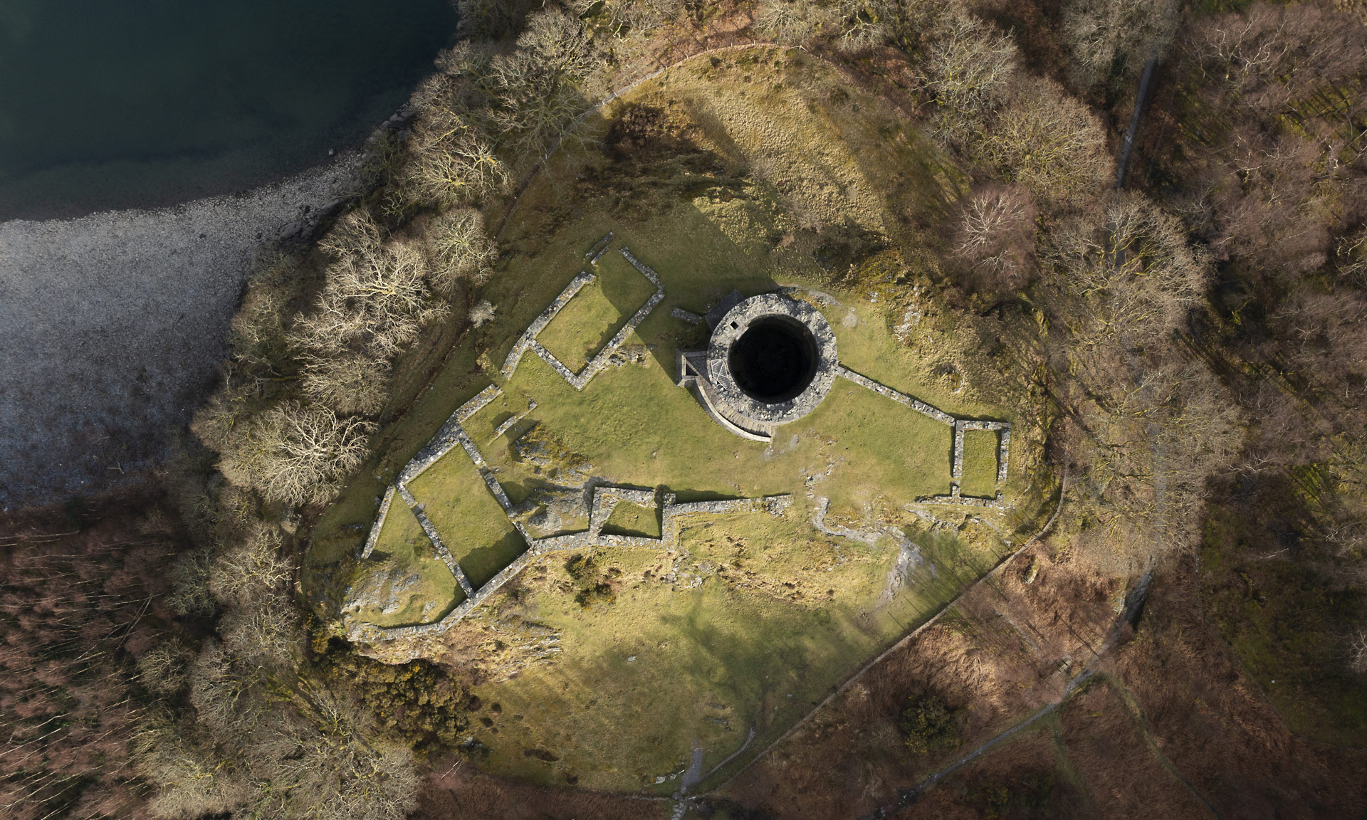 Drone photo of Dolbadarn Castle