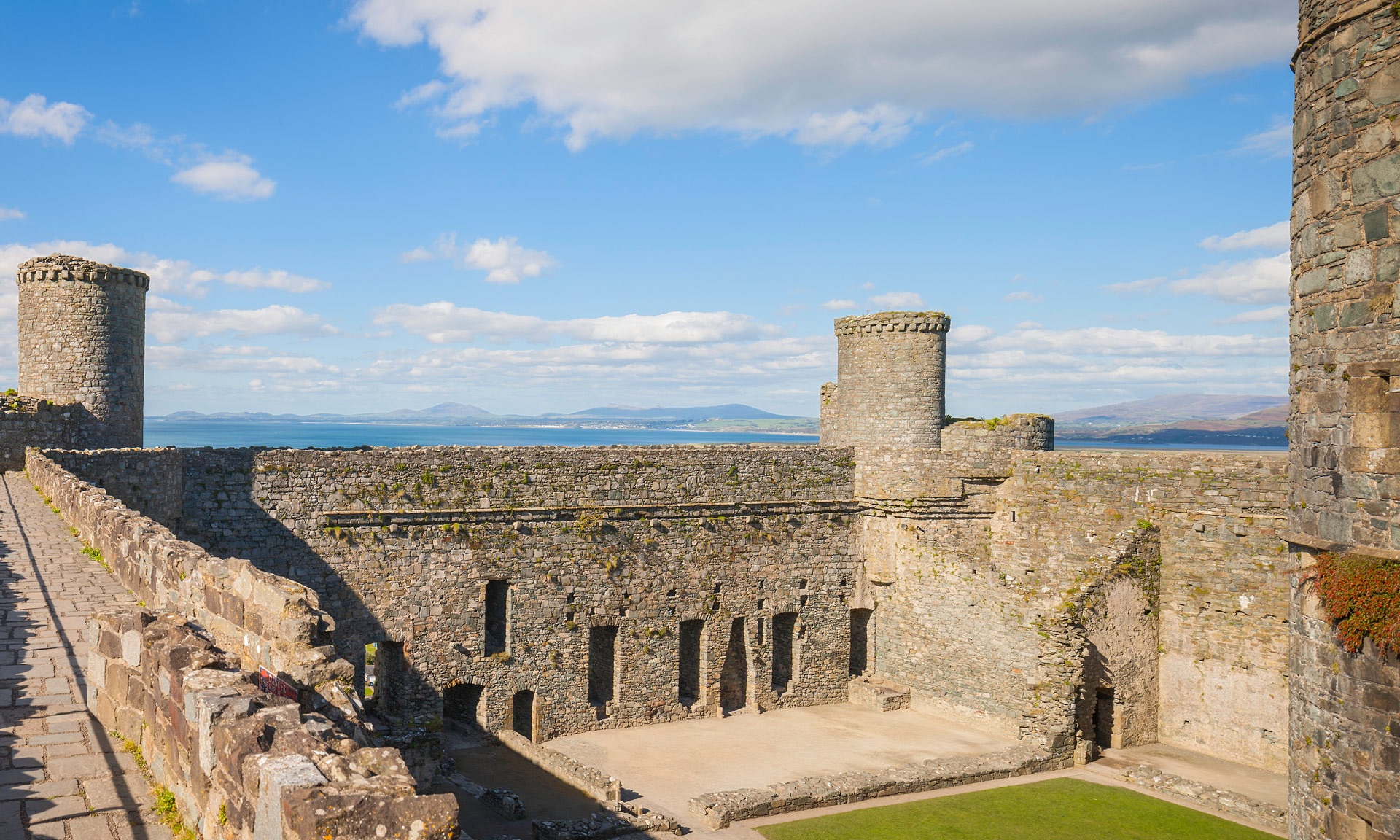The western walls of Harlech Castle