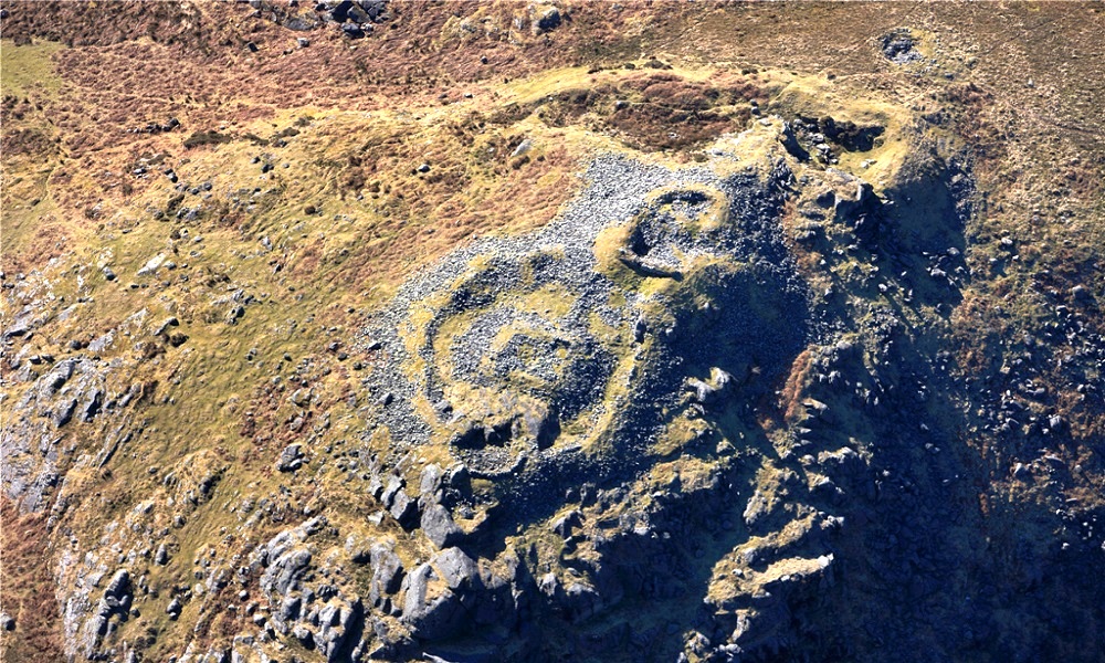 Aerial photo of Carndochan castle