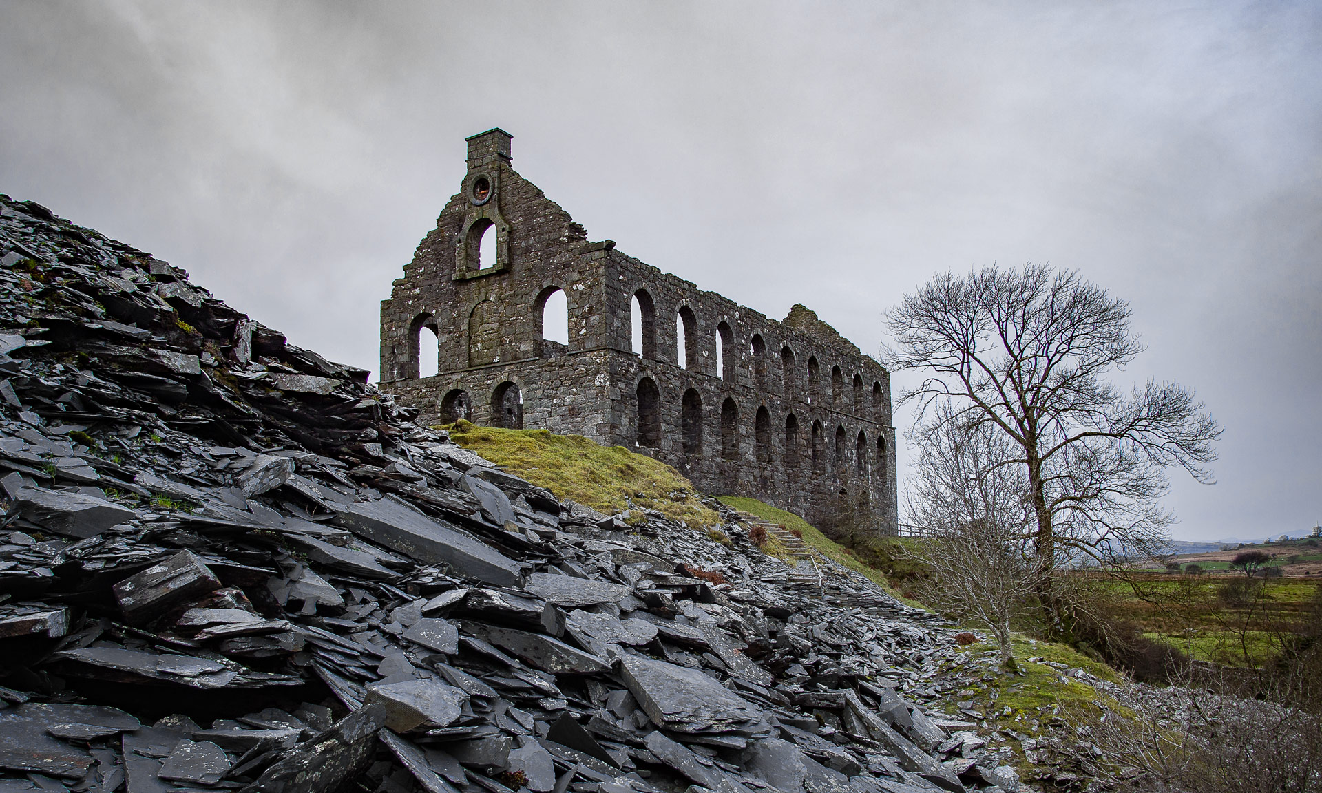 The remains of the slate industry are evident in many places throughout the National Park.