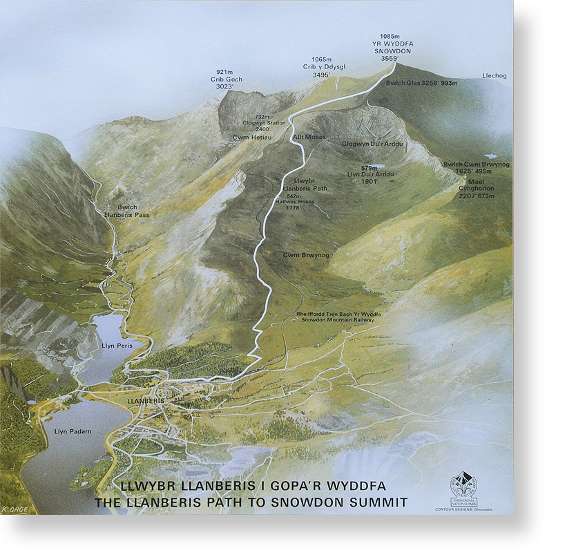 Relief Map – Snowdon Watkin Path