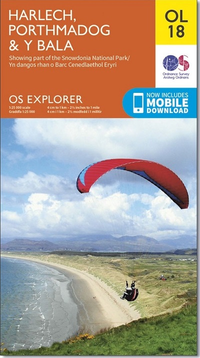 OS Explorer OL18 Harlech, Porthmadog & Bala